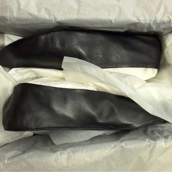 NIB The Row Black Leather Stella Ballet Flats size 10 - Picture 7 of 10